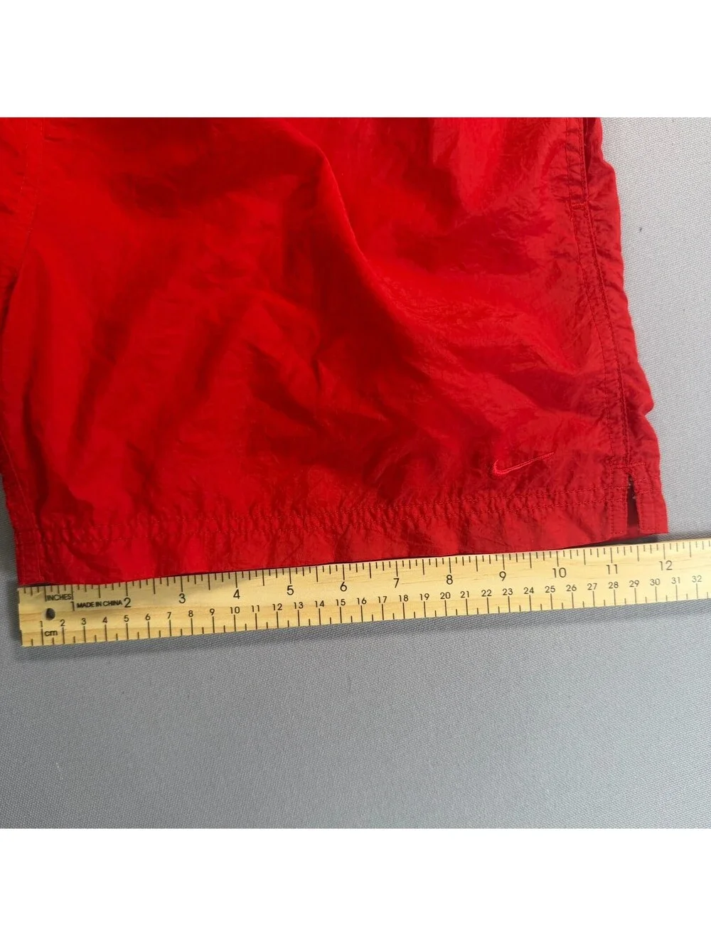 VTG 90s Nike Nylon Swim Trunks Red Drawstring Shorts Mens M EUC Y2K